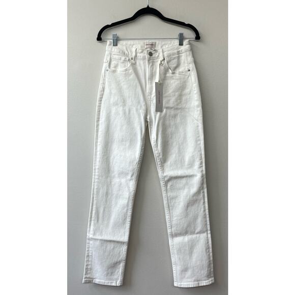 NWT Driftwood Jeans White Denim Size 25 0 High Rise Solid White Straight Leg - Picture 2 of 7